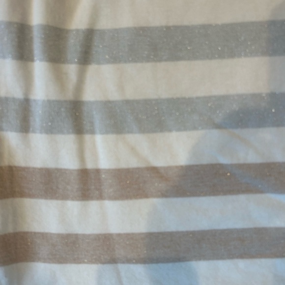 NWOT Maeve Anthropologie Helsa Metallic Striped 3/4 Bell Sleeve knit crewneck. - Picture 6 of 12